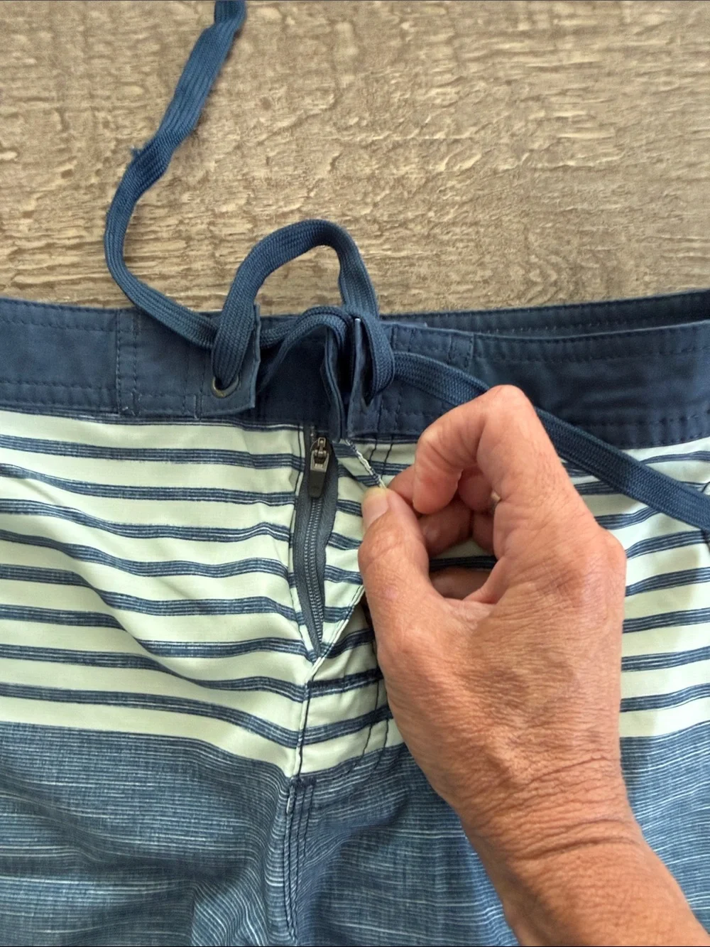RVCA Navy and Cream Striped Boy’s Hybrid Shorts